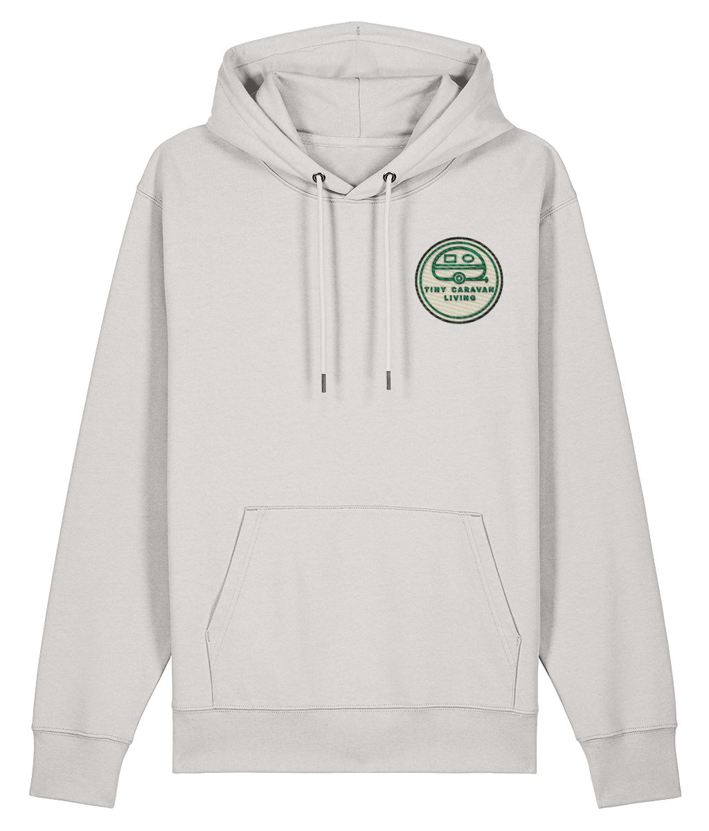 Tiny Caravan Living Signature Hoodie in Off White with embroidered badge