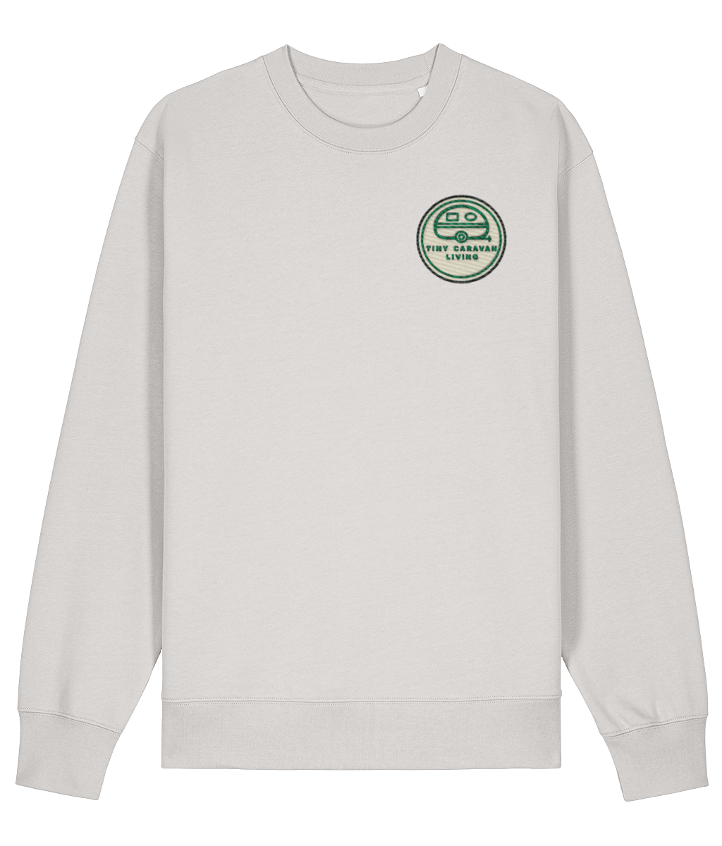Tiny Caravan Living Signature Sweatshirt in Off White with embroidered badge