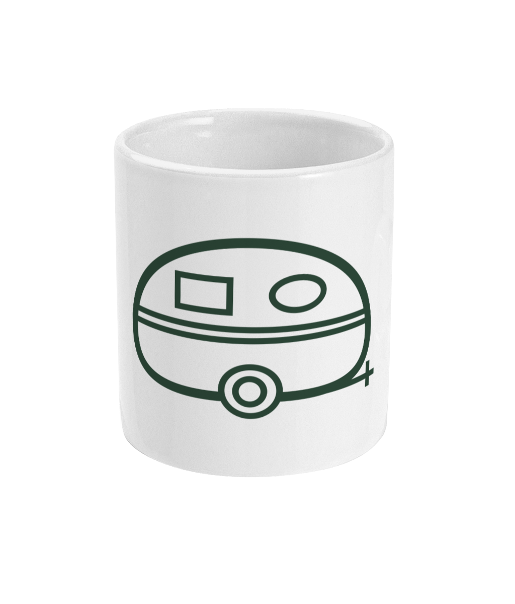 White Tiny Caravan Living Caravan Icon ceramic mug – front view
