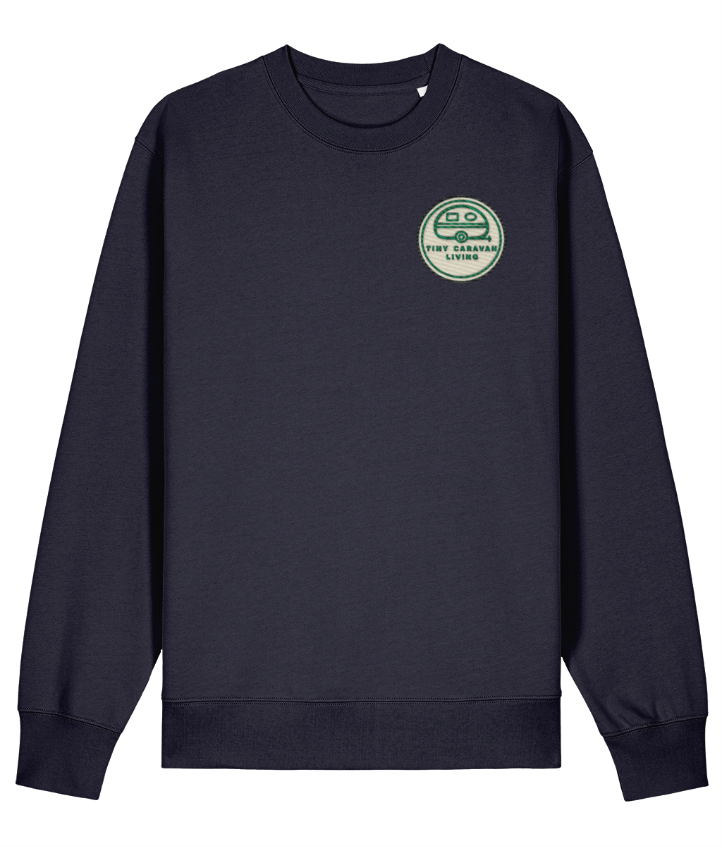 Tiny Caravan Living Signature Sweatshirt in French Navy with embroidered badge